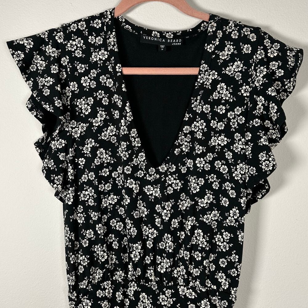 Veronica Beard Black and White Floral Mini Dress - Picture 4 of 13